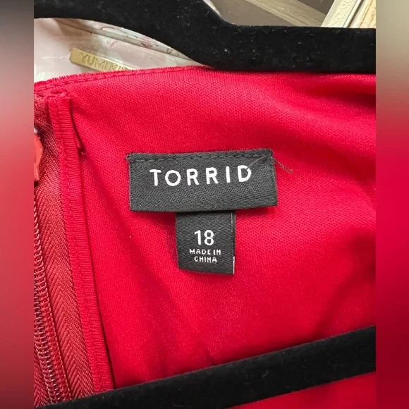 Torrid Red Velvet Dress (Size 18) - Picture 3 of 3